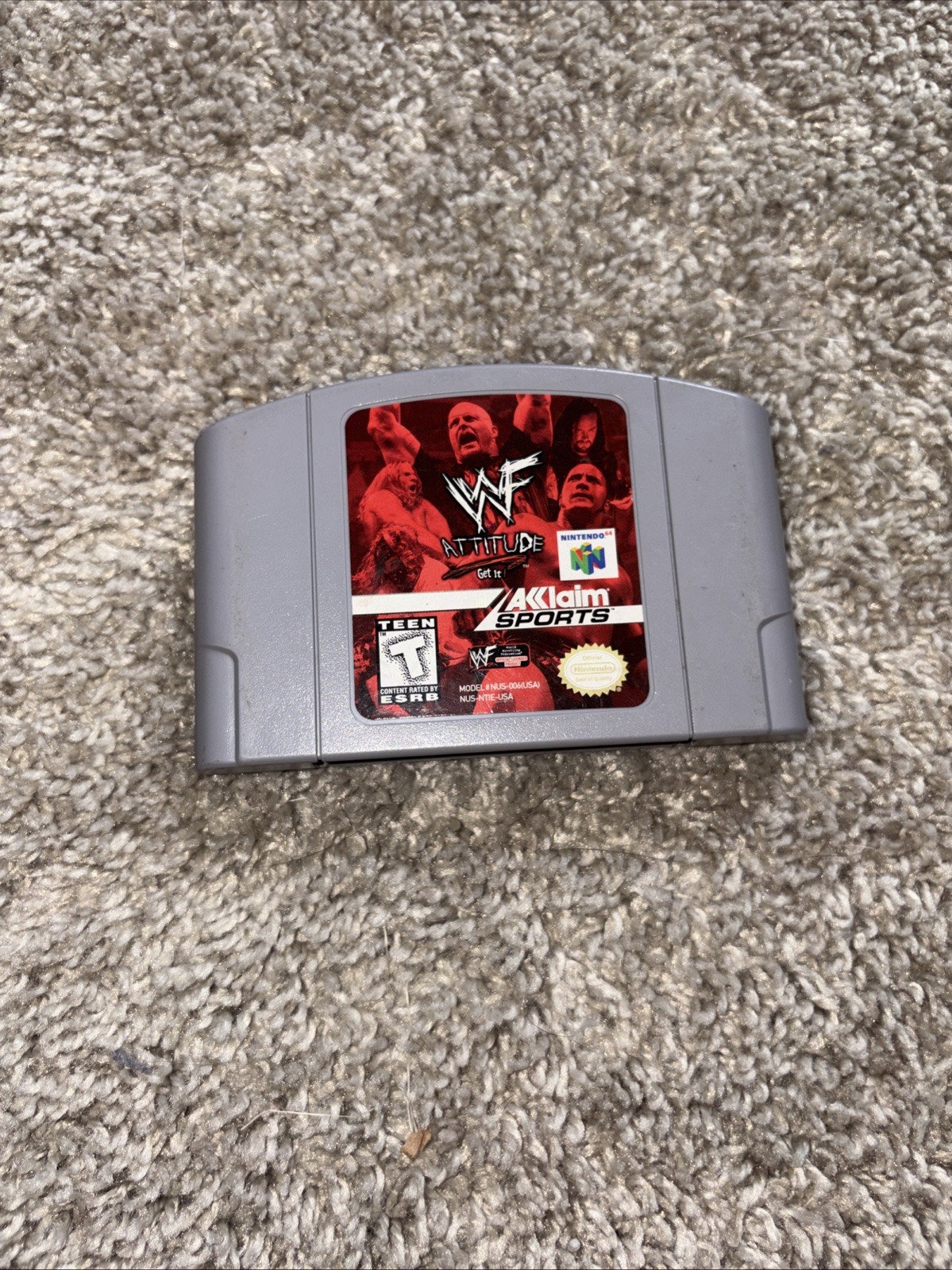 Nintendo 64 Home Console Tested / OEM power Cord And WWF Attitude