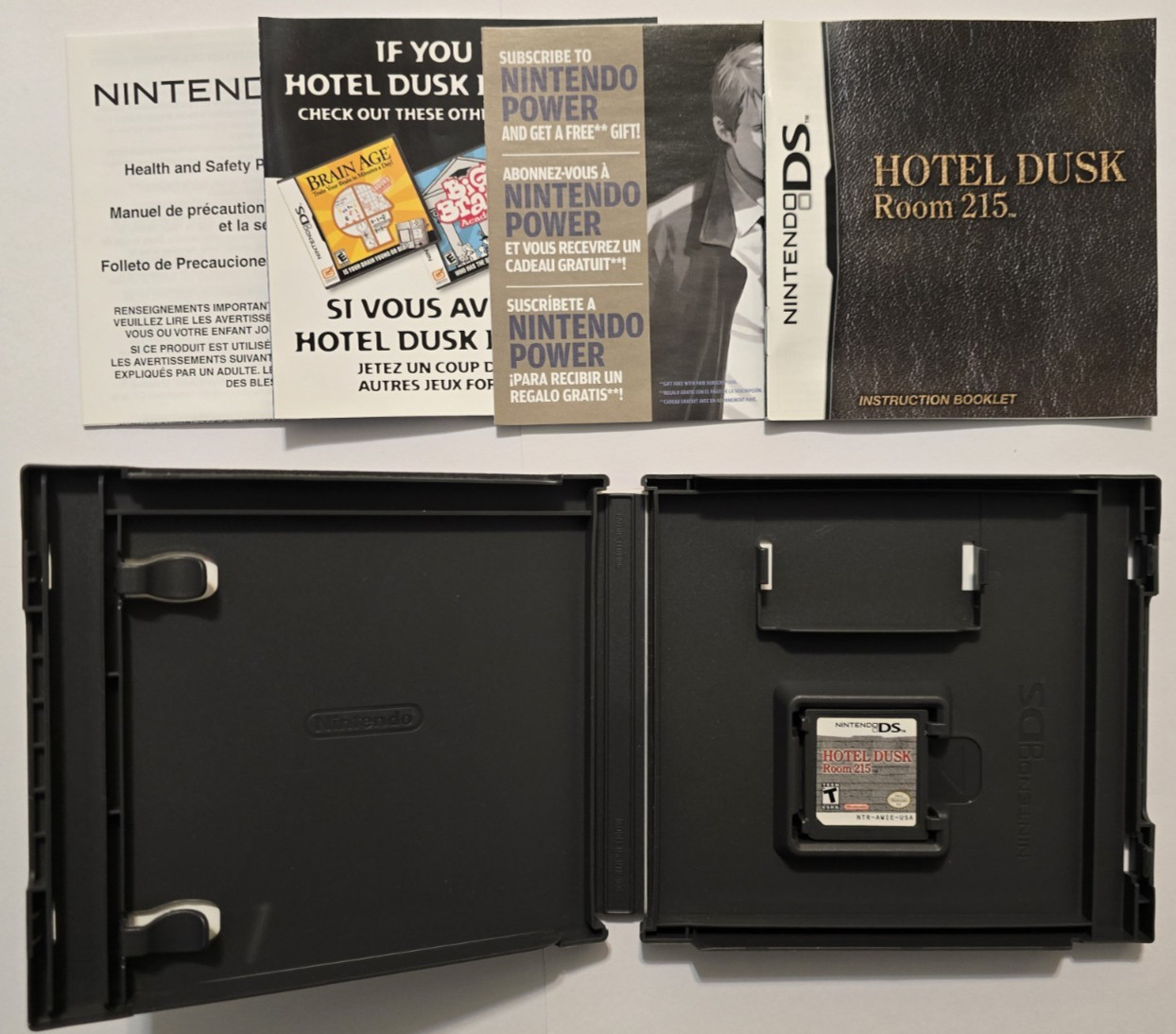 ​Nintendo DS Original Silver Console and 5 Game Bundle-Games CIB-NO Charger