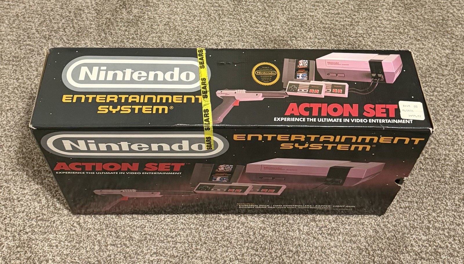 Original Nintendo NES Action Set System 100% CIB Complete Box NOT Working READ