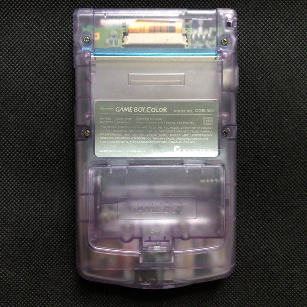 Console Nintendo Gameboy Color Clear Atomic Purple with IPS V2 backlight screen