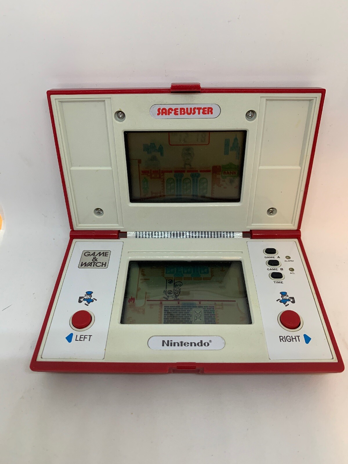**ERROR COVER ON UPSIDE DOWN** NINTENDO GAME & WATCH SAFEBUSTER 1988 *ONLY ONE*