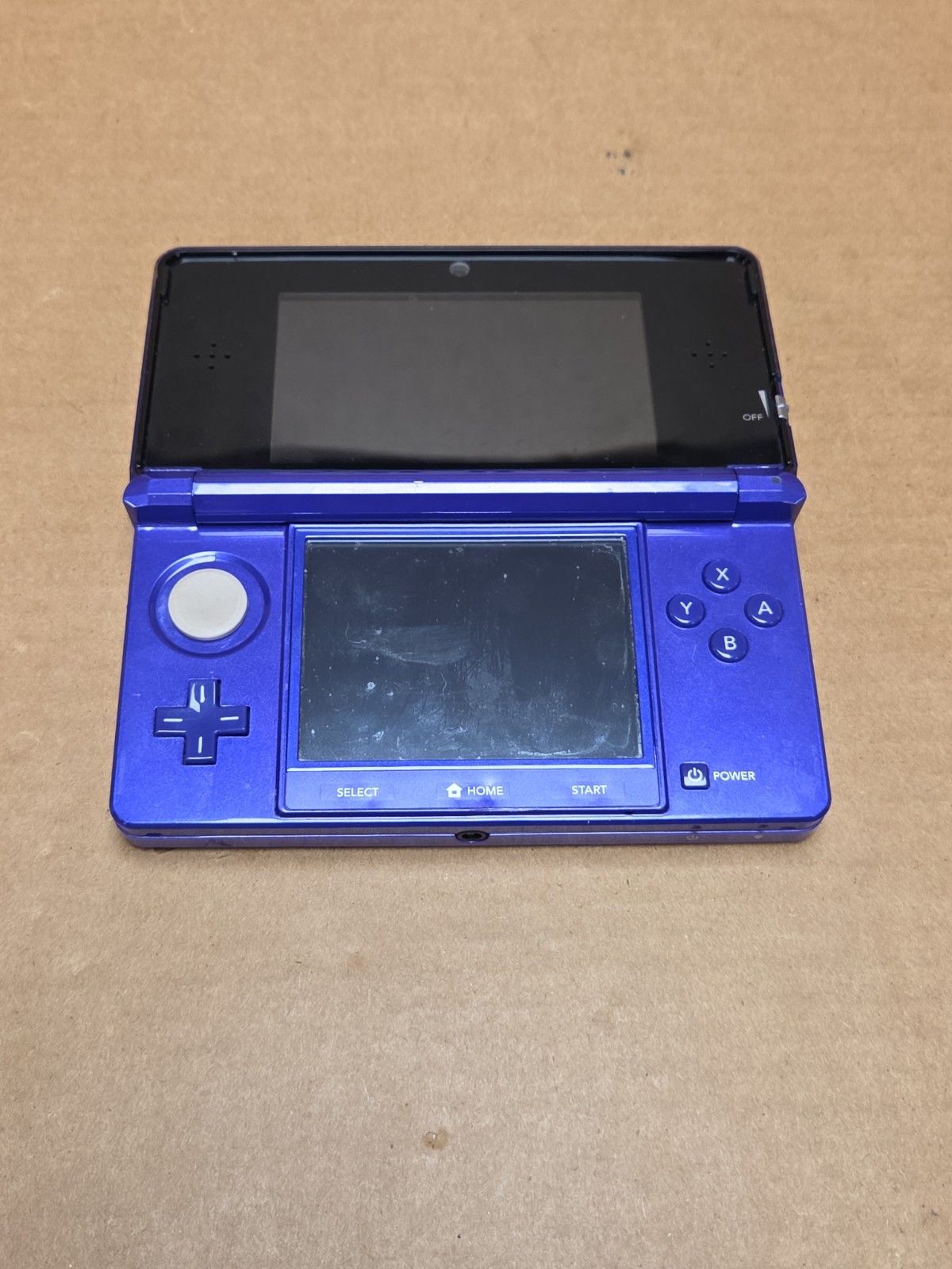 Nintendo 3DS Midnight Purple Tested *Some Damage* W/ Charger * SEE PICS
