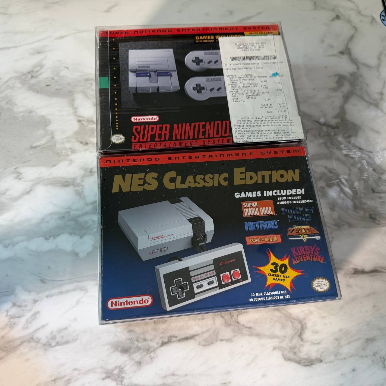 NES + SNES Best Classic Consoles Bundle Authentic Playing Super Power Receits