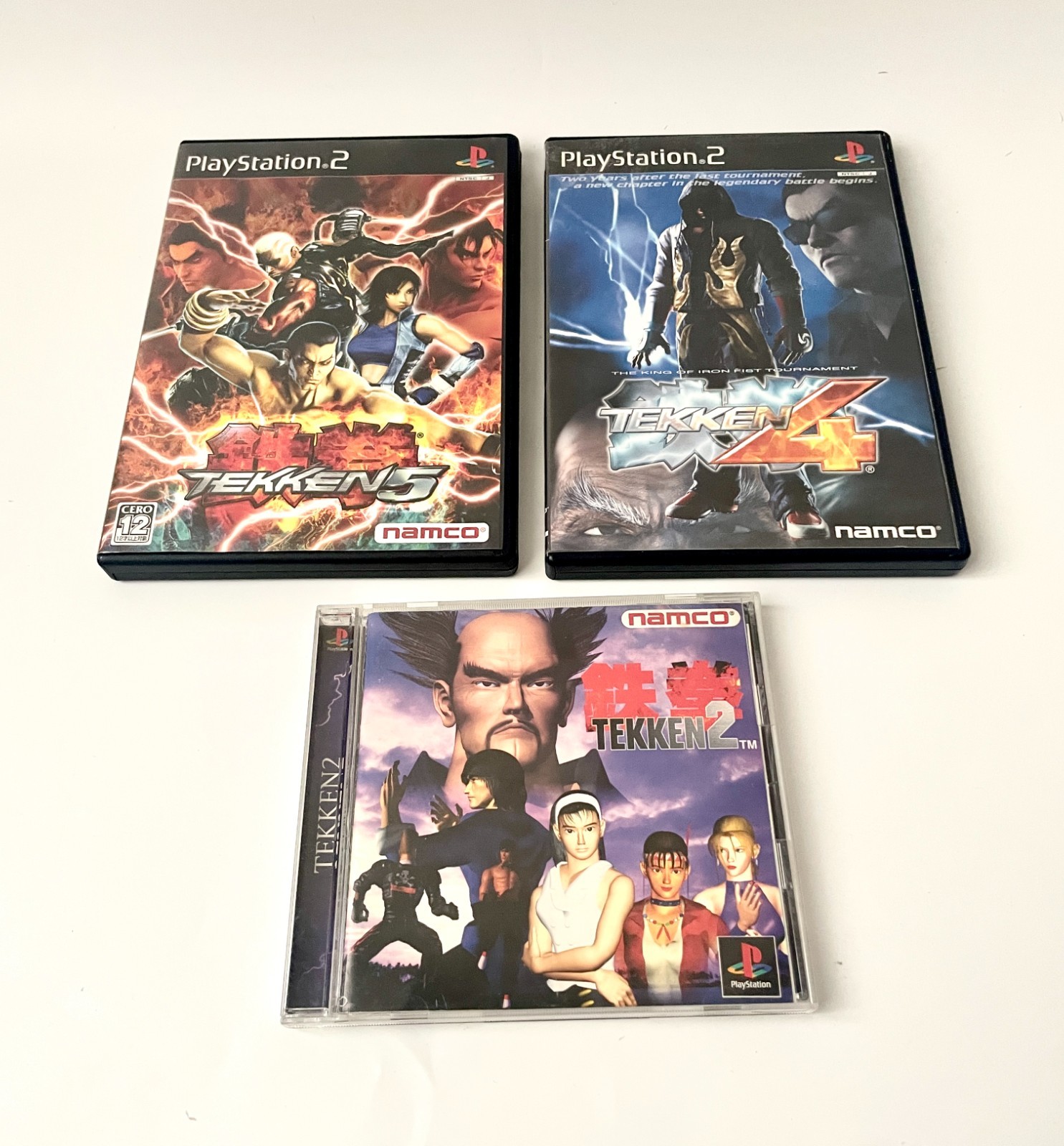 HORI Fighting Stick PS Arcade Controller Bundle with Tekken 2 4 5 PS1 PS2 Japan