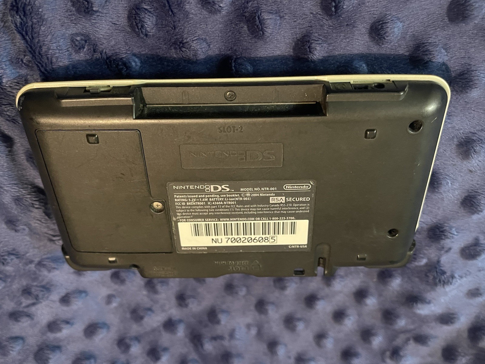 Nintendo DS Original NTR-001 Console – Silver – Broken Hinge Powers On Reset