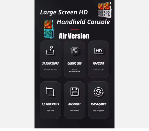 Retro Handheld Game Console R36S Air Version – 128GB, 20,000+ Games, 3.5″ IPS