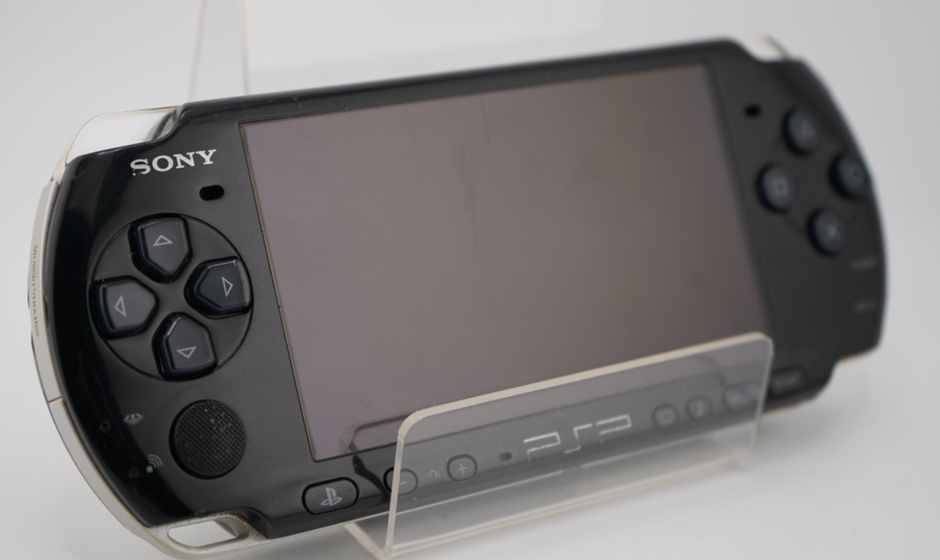 Sony PSP-3000 Console with OEM Battery, Game, 64GB SD, Case Bundle – Piano Black
