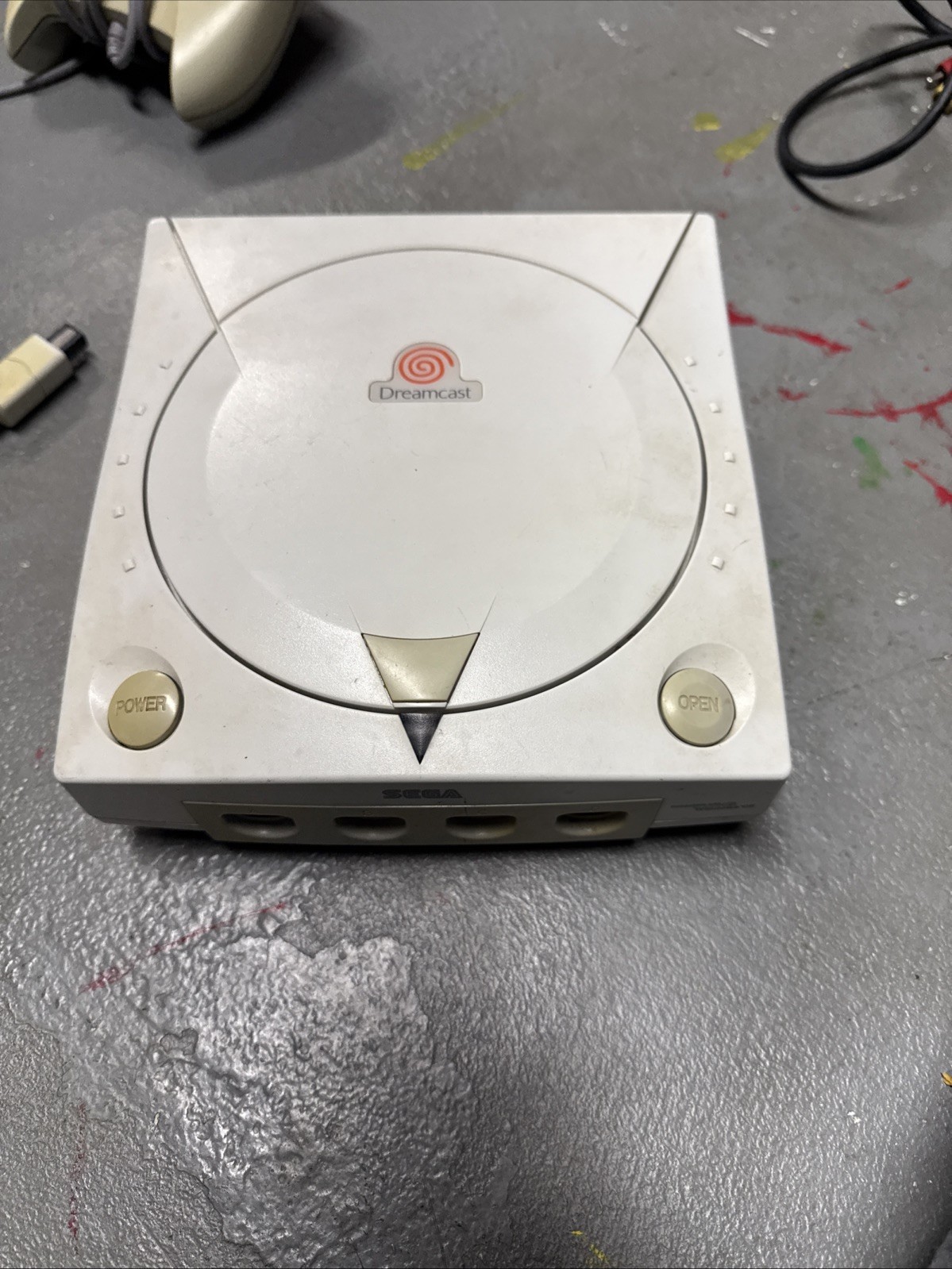 Vtg White Sega Dreamcast Console System OEM Controller AV Power Cables WORKS