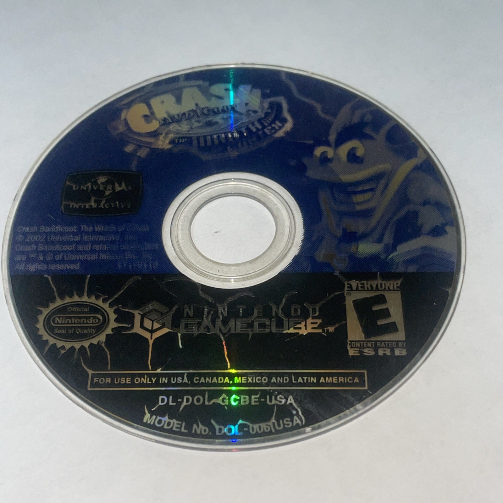 Crash Bandicoot: The Wrath of Cortex (Nintendo GameCube, 2002) Disc Only -Tested