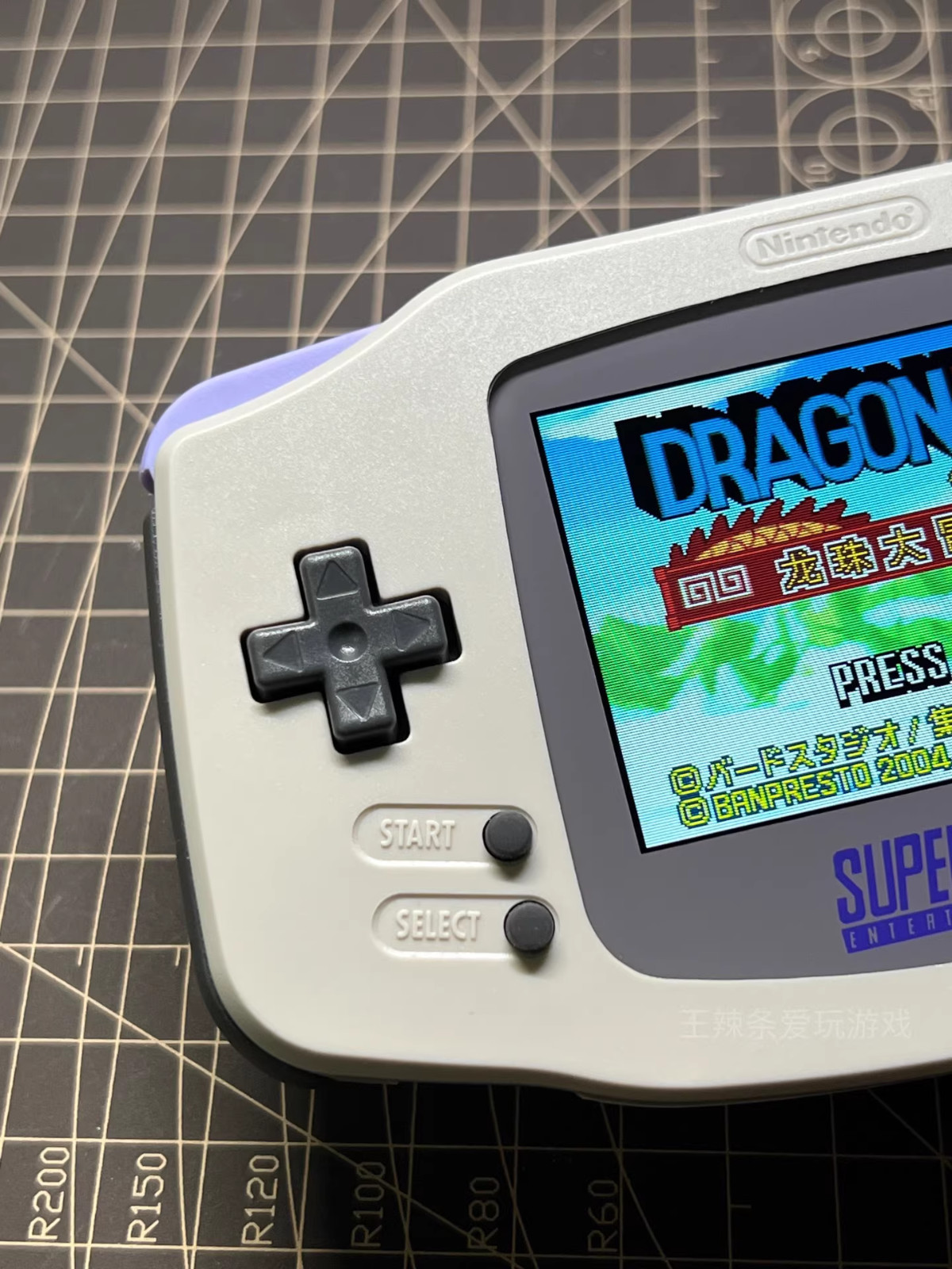 Game Boy Advance GBA SNES Purple Gray Console with iPS Backlit LCD MOD