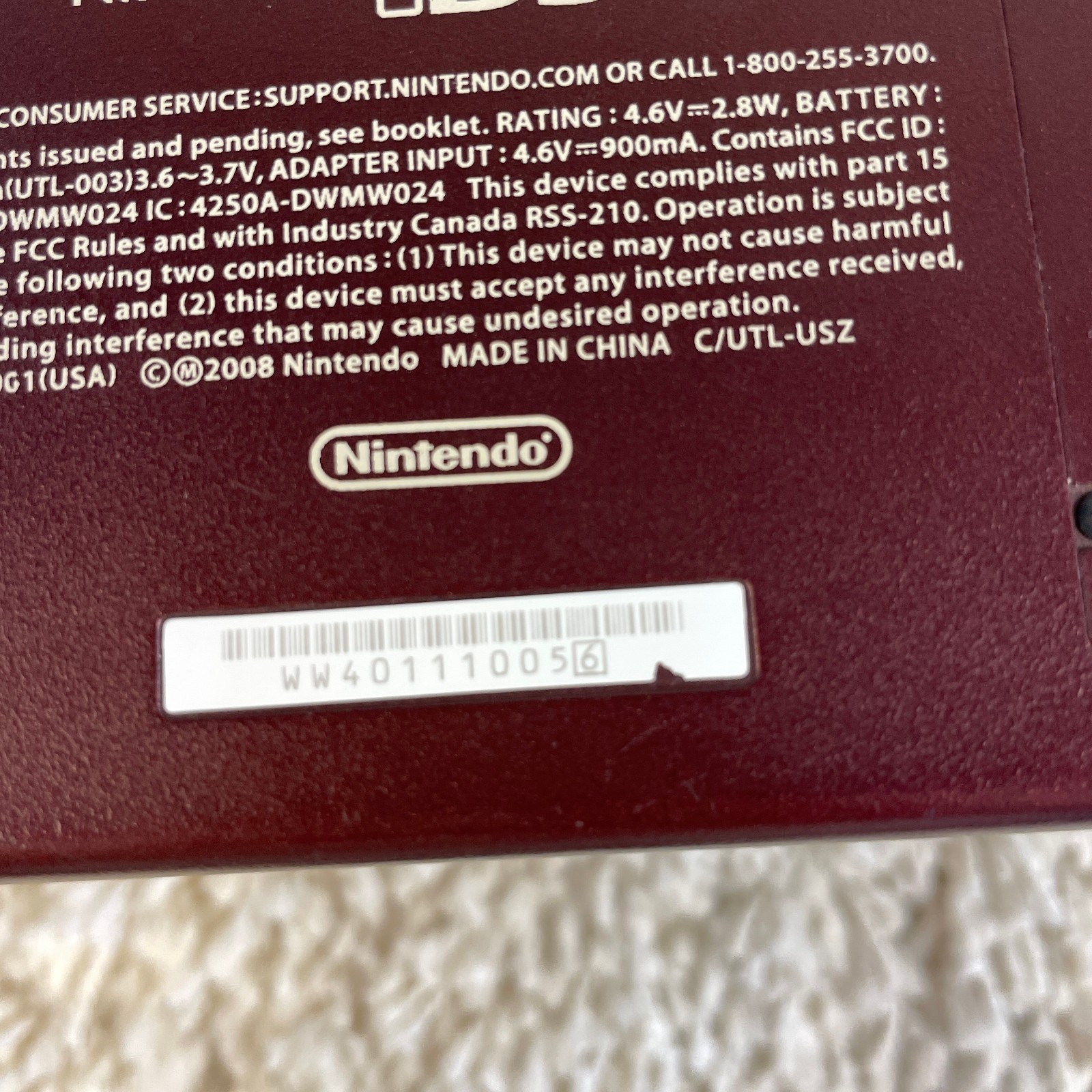 Nintendo DSi XL Red Burgundy Handheld Console System UTL-001 Tested