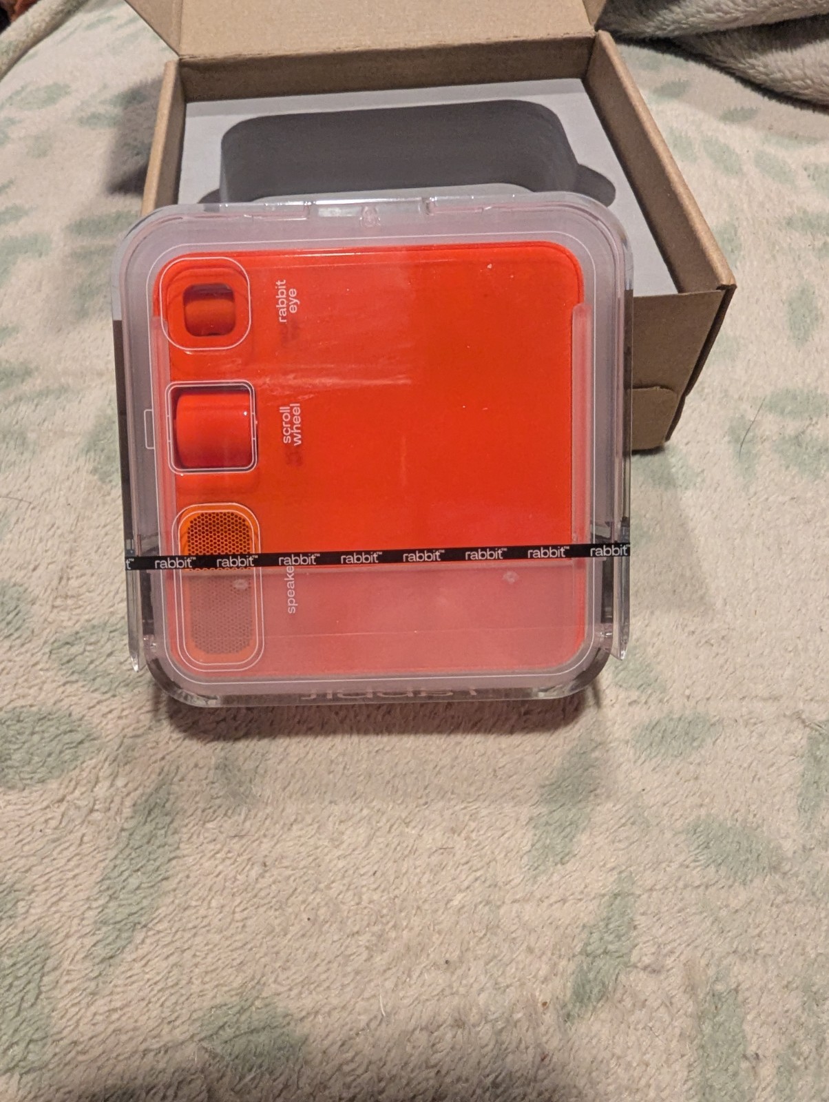 rabbit Orange & Clear Back Case Cell Phone Case Cover. Still Sealed In Plastic.