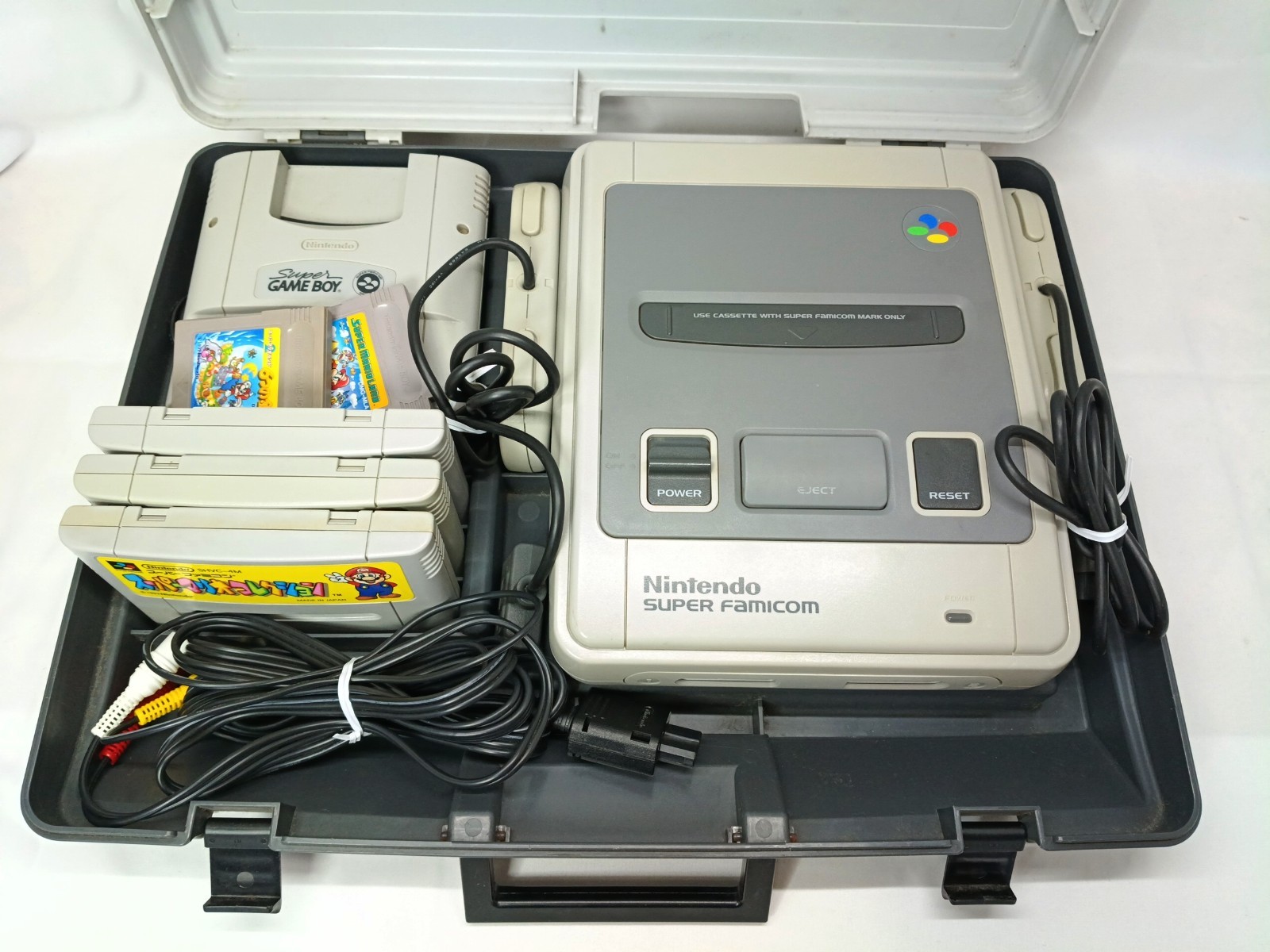 Super Famicom 1chip-01 Console Nintendo Box case Super Mario Land 1 2 set NTSC-J