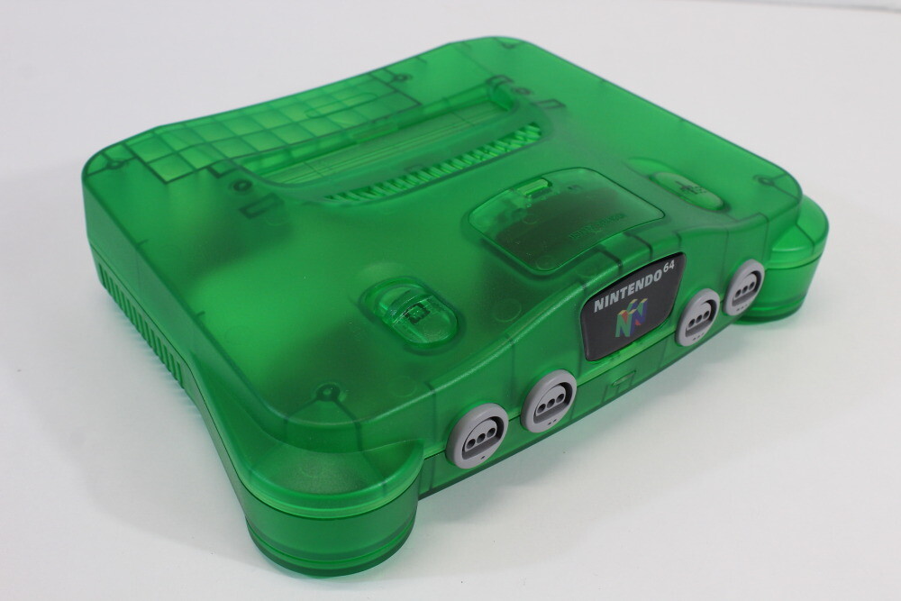 Nintendo 64 Clear Jungle Green Console NTSC REGION FREE N64 Controller AC AV LED