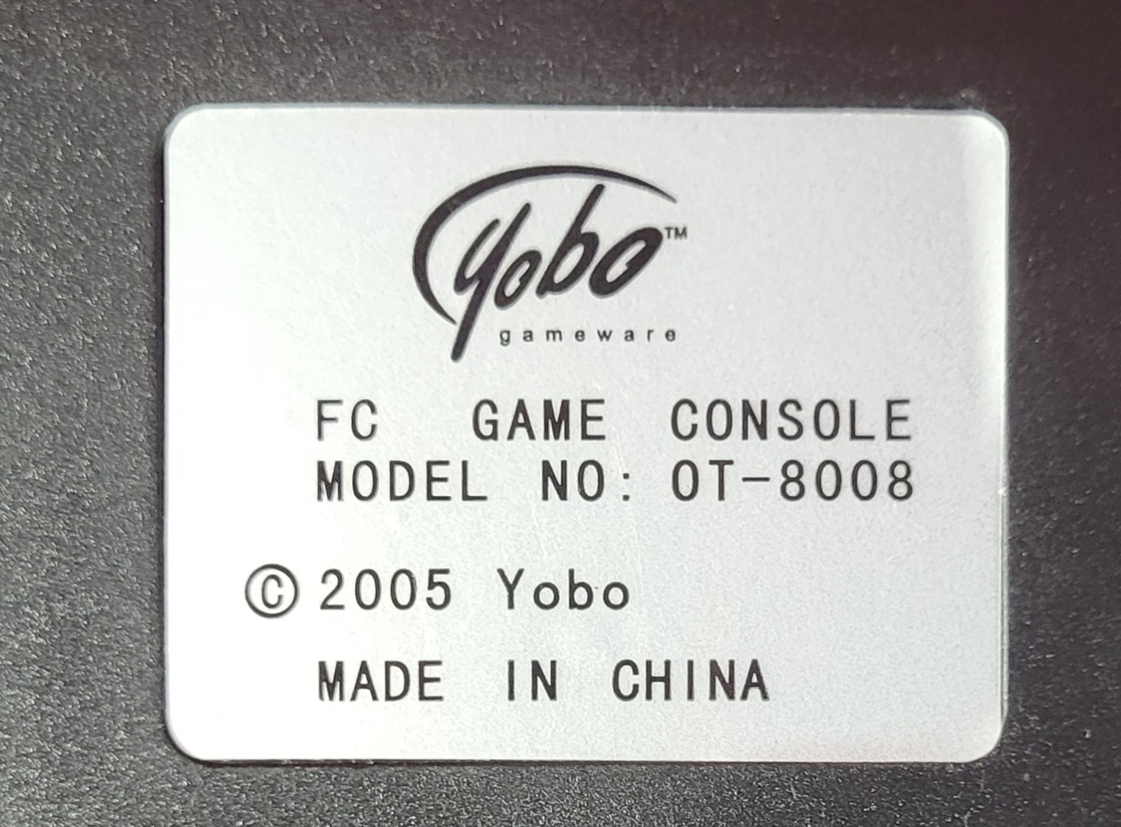 Yobo NES FC Game Console OT-8008 Gray 2 Controllers (2005) w/Robocop NES- Tested