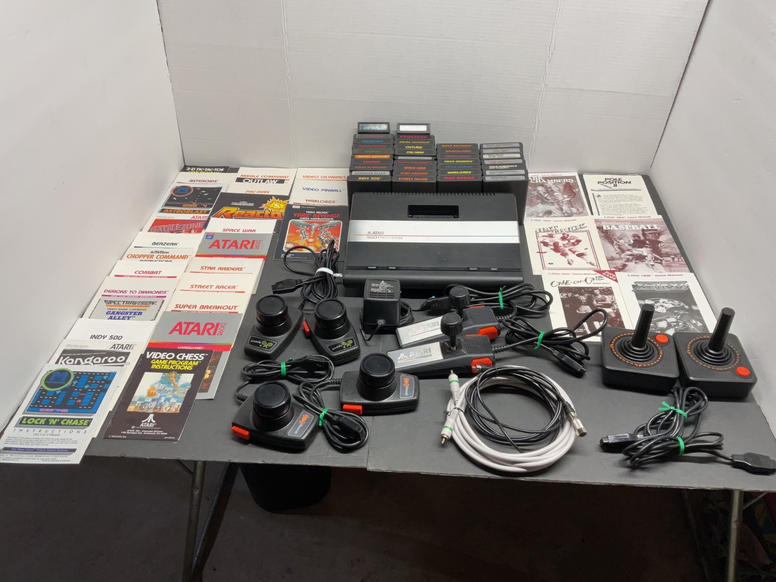 ATARI 7800 Pro System Console 34 Games and Manuals Tested Working