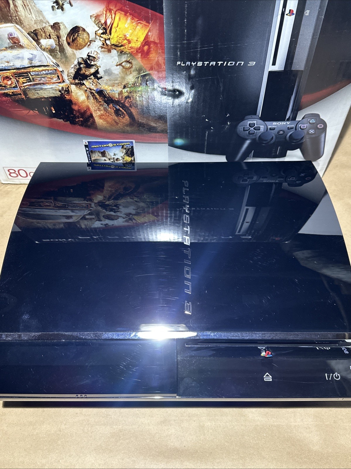Sony PlayStation 3 80GBConsole PS3 BundleCECHE01 BackwardsCompatible w/ Box