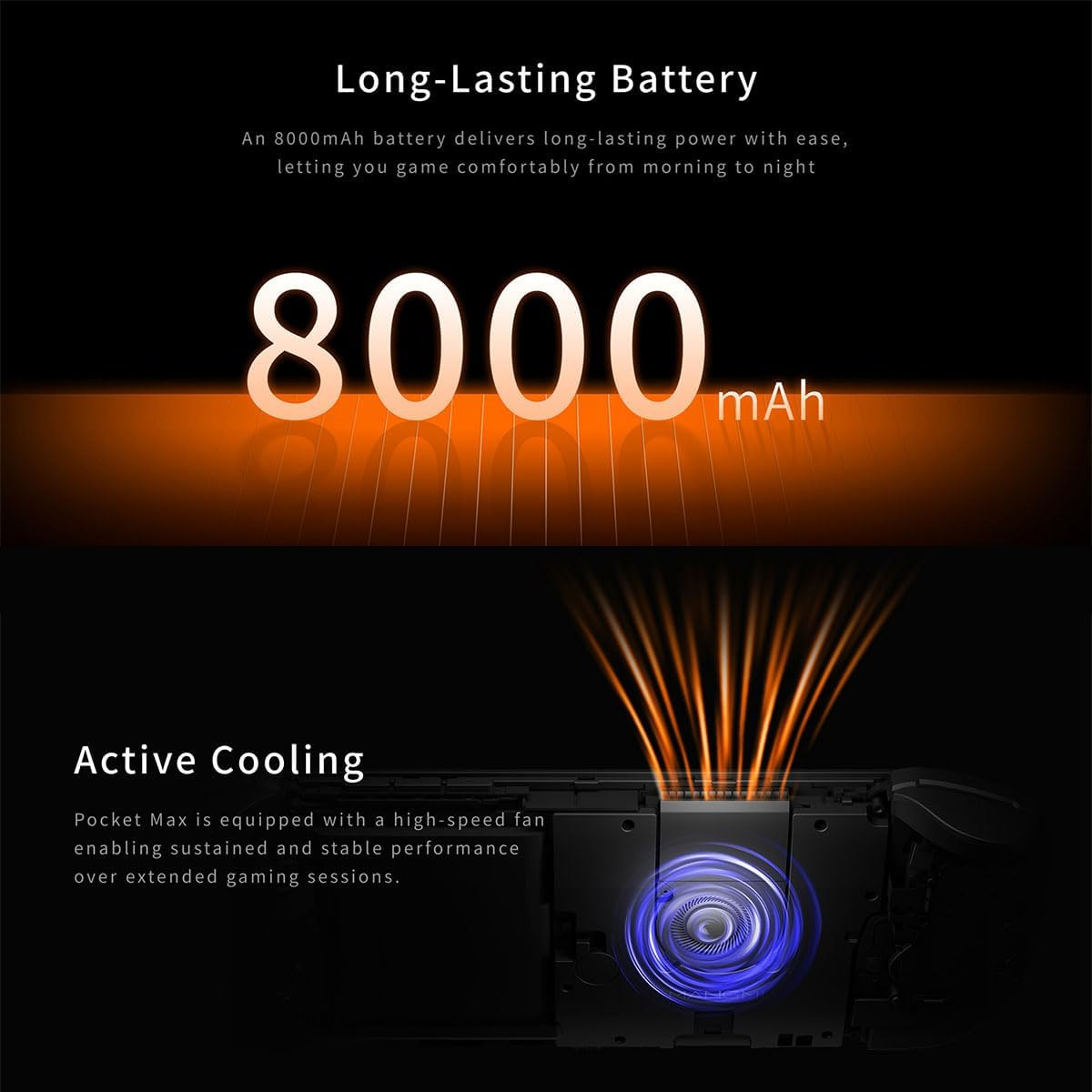 Mangmi Pocket Max Game Console,7 Inch OLED Android 13 System 8000Mah Battery Vid