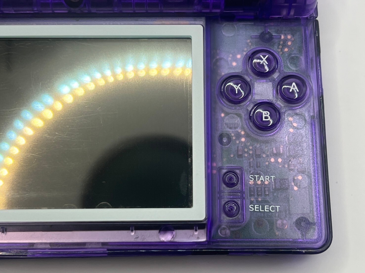 Nintendo DS Lite Console Purple Custom Transparent Clear w/ Stylus & Charger