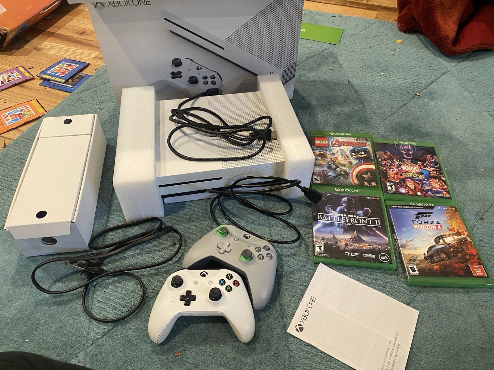 Xbox One S Console Controllers And 4 Games