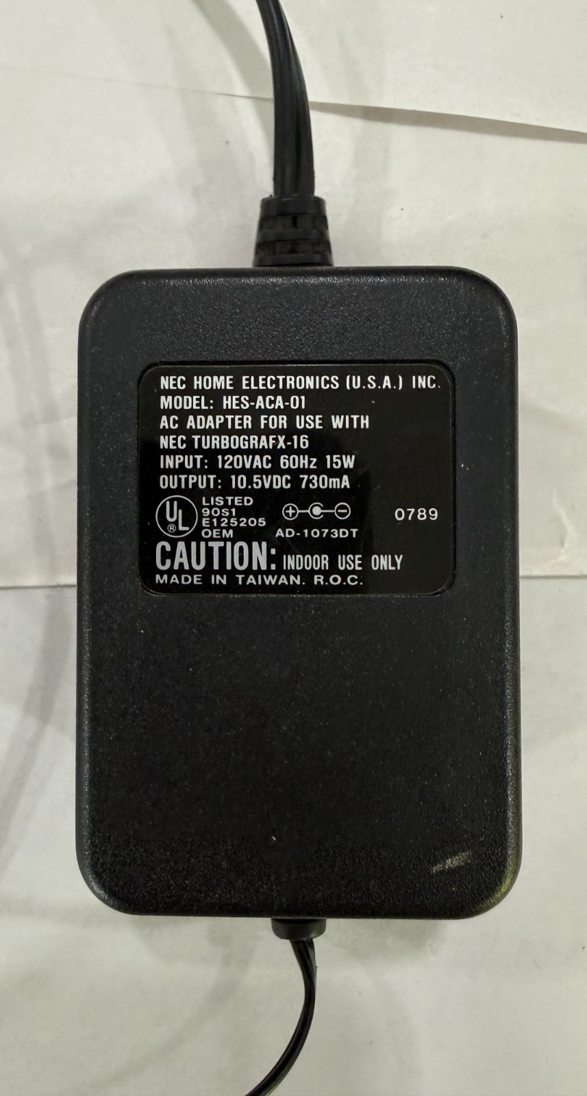 Turbografx 16 OEM – AC Adapater – Power Cable – Authentic – Working
