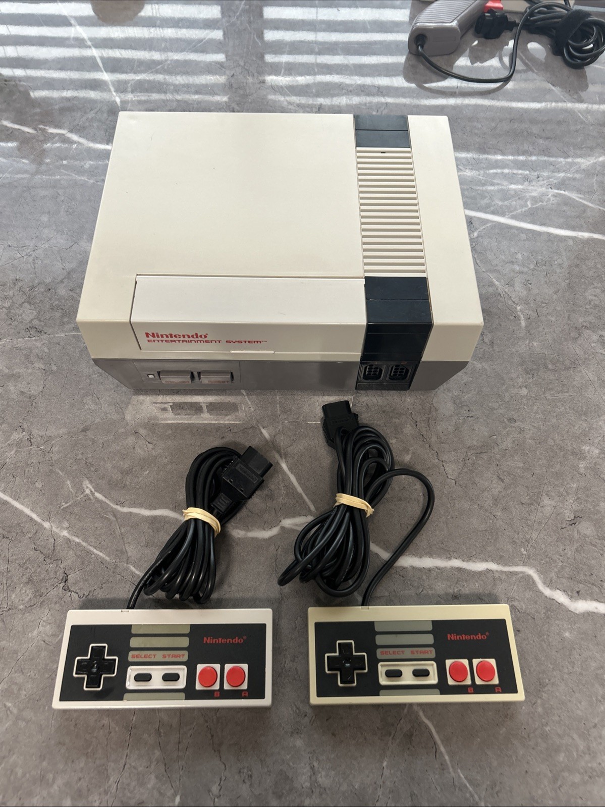 Nintendo NES Action Set Home Console – White/Gray Wth 2 Controllers and Gun