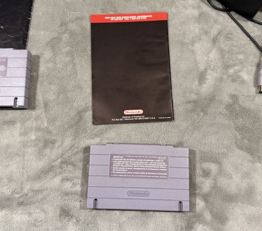 Super Nintendo SNES System Bundle Tested Controller, Manuals, Super Mario Read*
