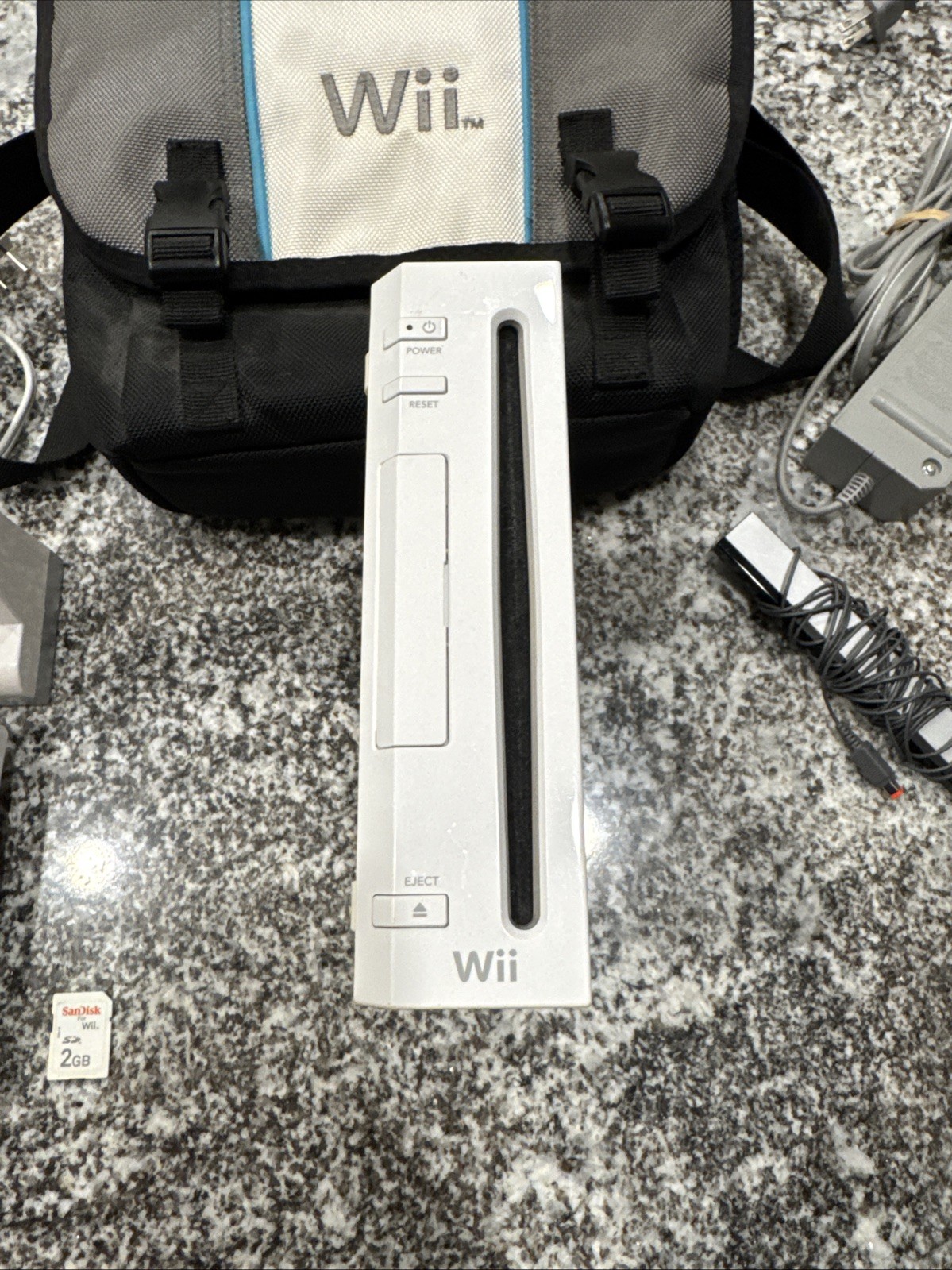 Nintendo Wii Console White RVL-001 Tested Working W/ 2 Remotes, Cables, Case, SD