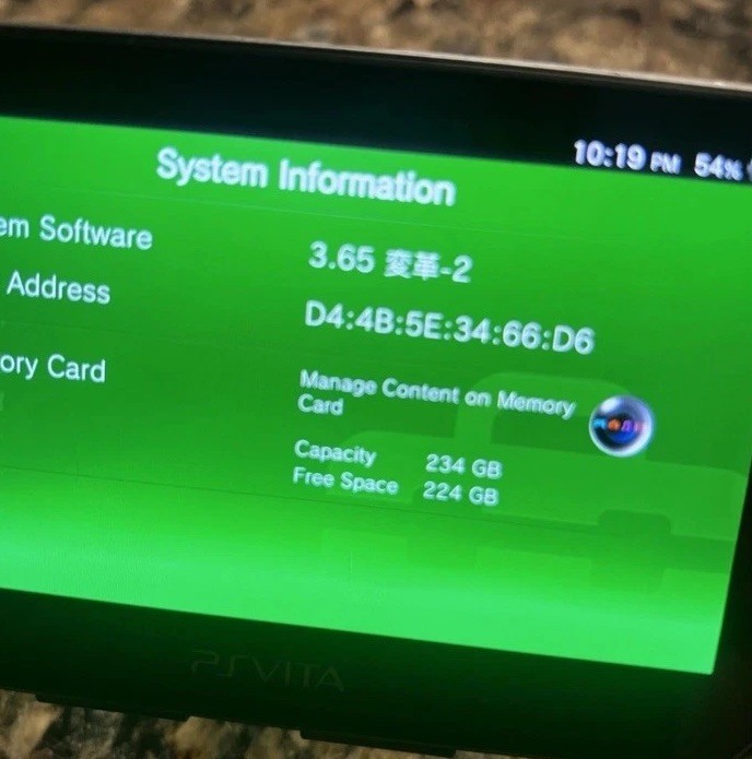 PS Vita PCH-1000 1100 Wi-Fi OLED (BLACK) w/Charger +SD2Vita + 256 GB MICRO SD.