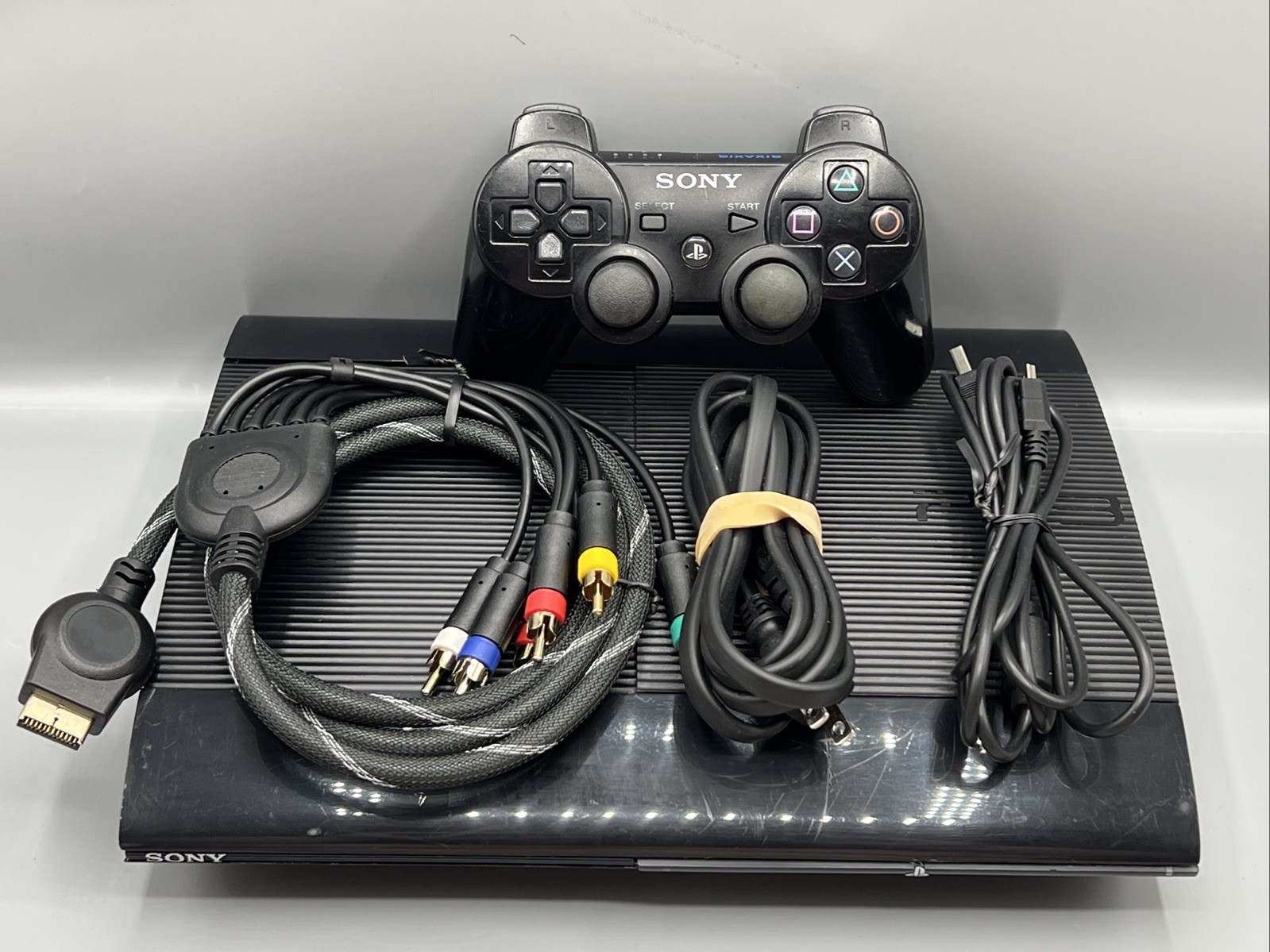 Sony PlayStation 3 PS3 SuperSlim Home Console CECH-4201 12GB W/ Controller READ!