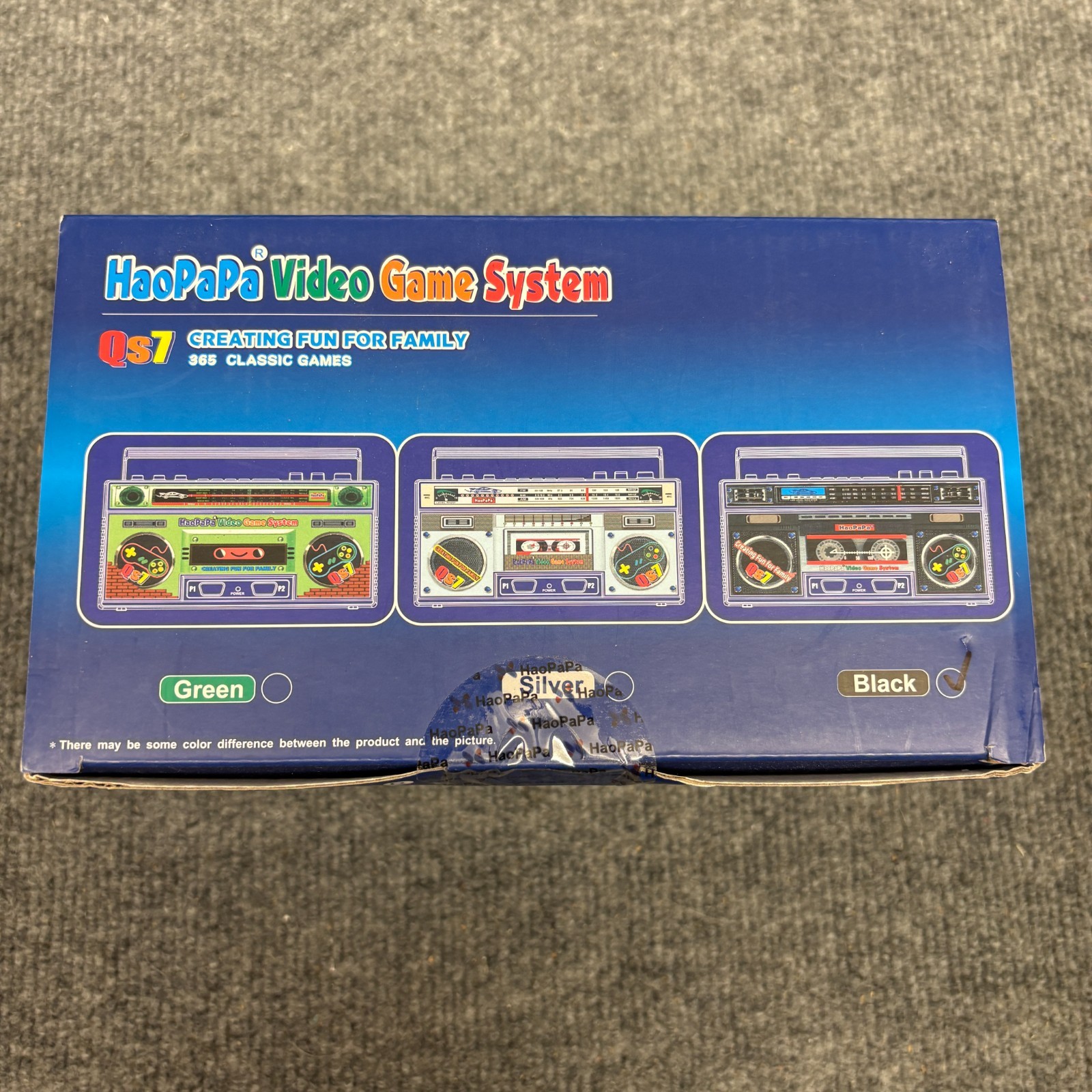 HaoPapa QS7 Video Game System SILVER Boombox 365 Classic Games ~ NEW in Box