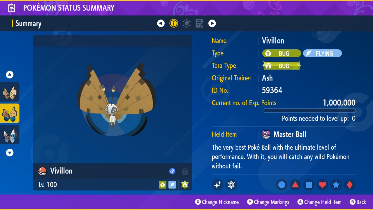 Vivillon All Forms 6iv 🌟 Shiny 🌟 & Non Shiny Pokemon Scarlet and Violet Home