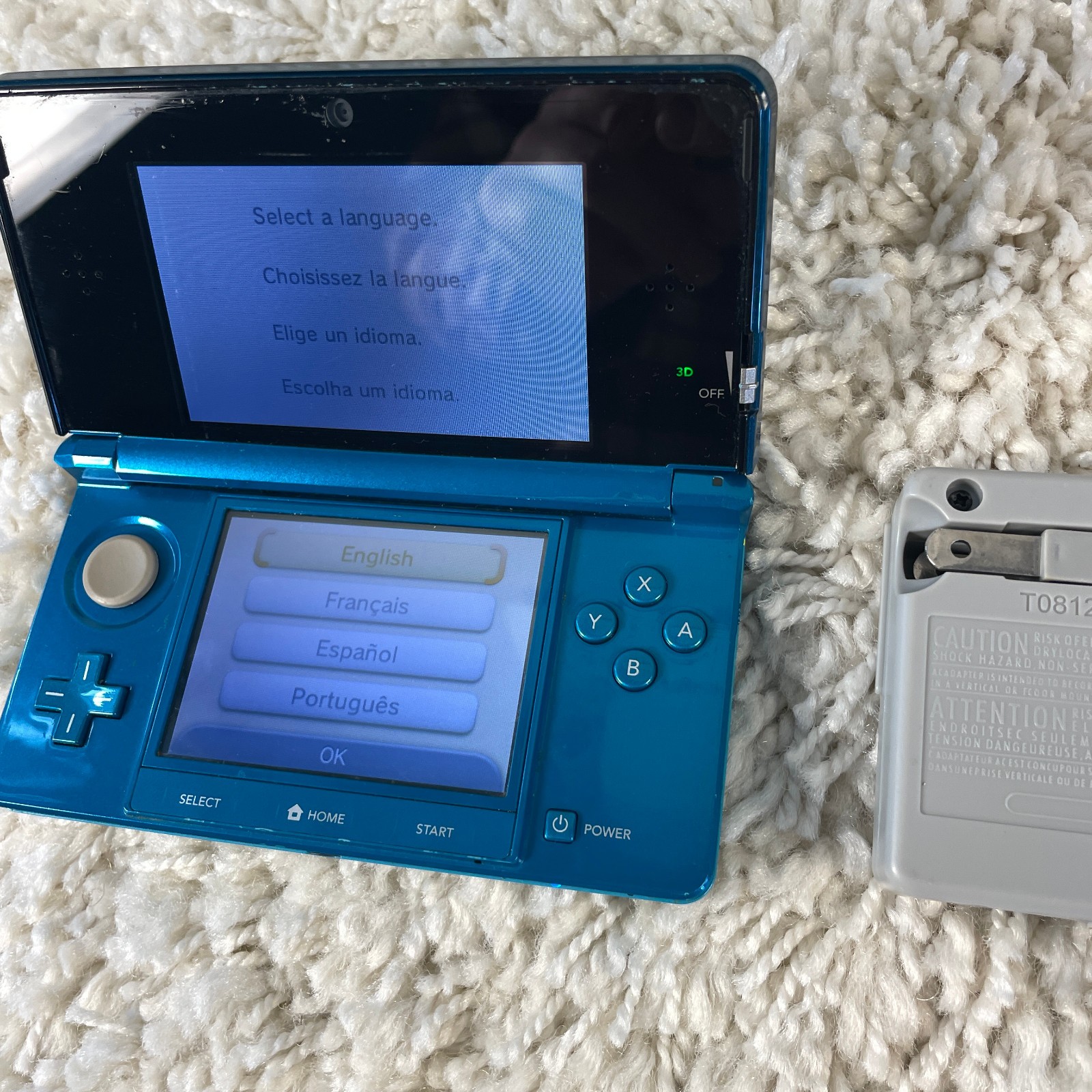 Nintendo 3DS Aqua Blue Handheld Handheld Console System CTR-001 Tested