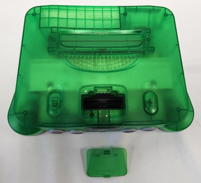 Vintage N64 Funtastic Jungle Translucent GREEN Nintendo-64 Gaming Console System