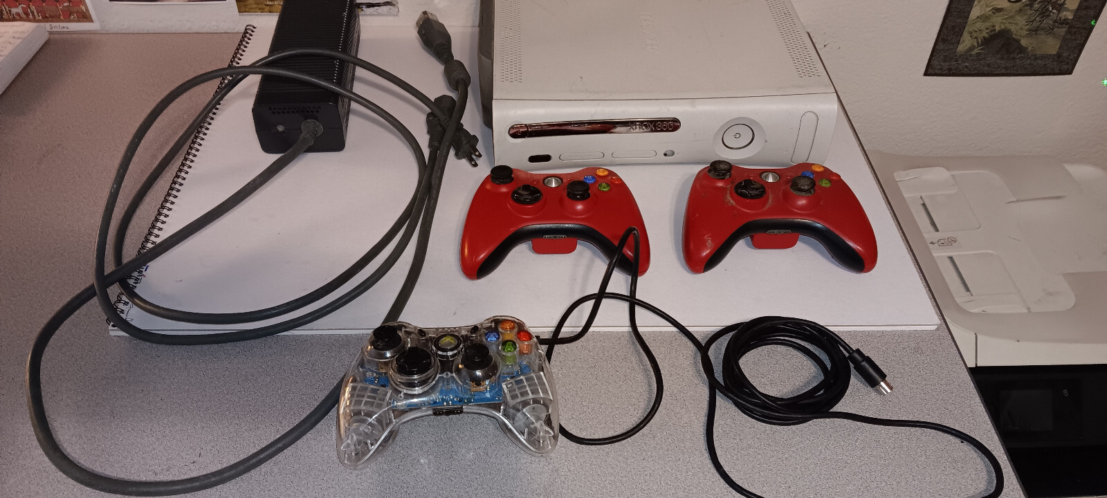 Xbox 360 Core Console White Bundle Microsoft- In Box, Disk Drive Issue, Tested