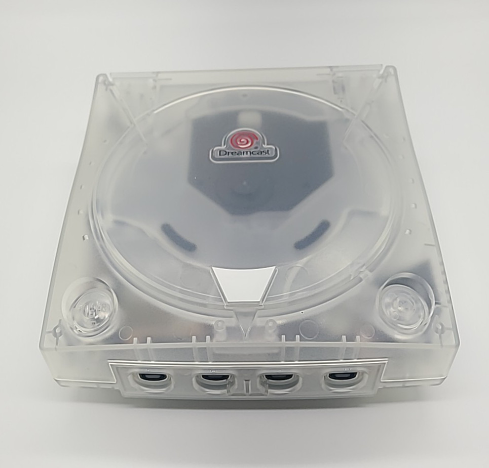 Sega Dreamcast Console System Bundle Clear Case & New Clock Battery HKT-3020
