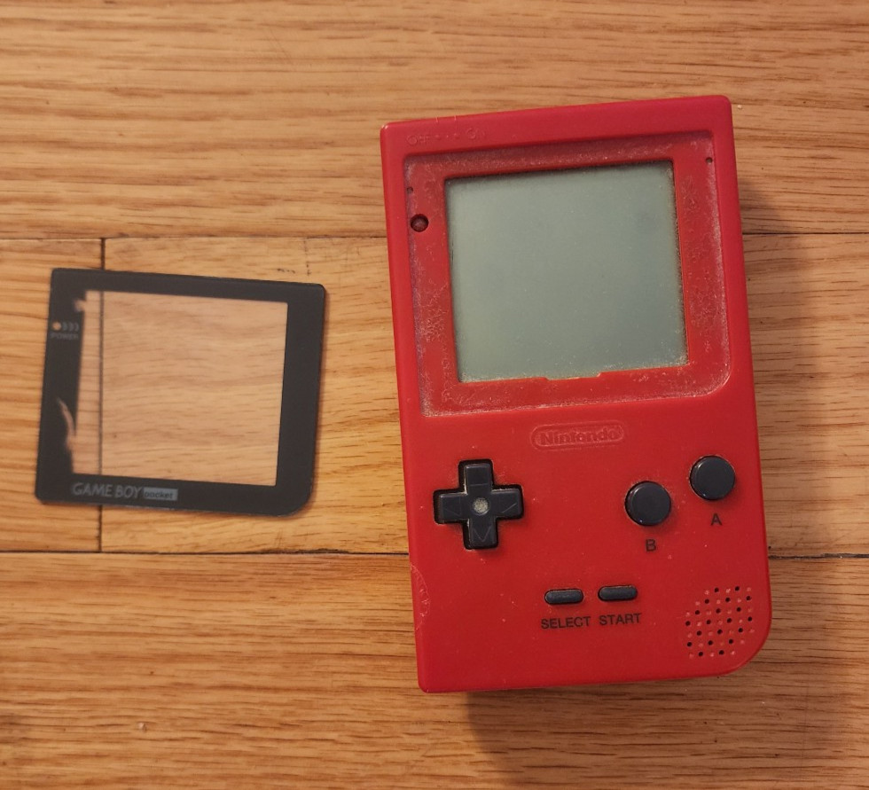 Nintendo Game Boy Pocket MGB-001 Red with Qix game – Tested & Working