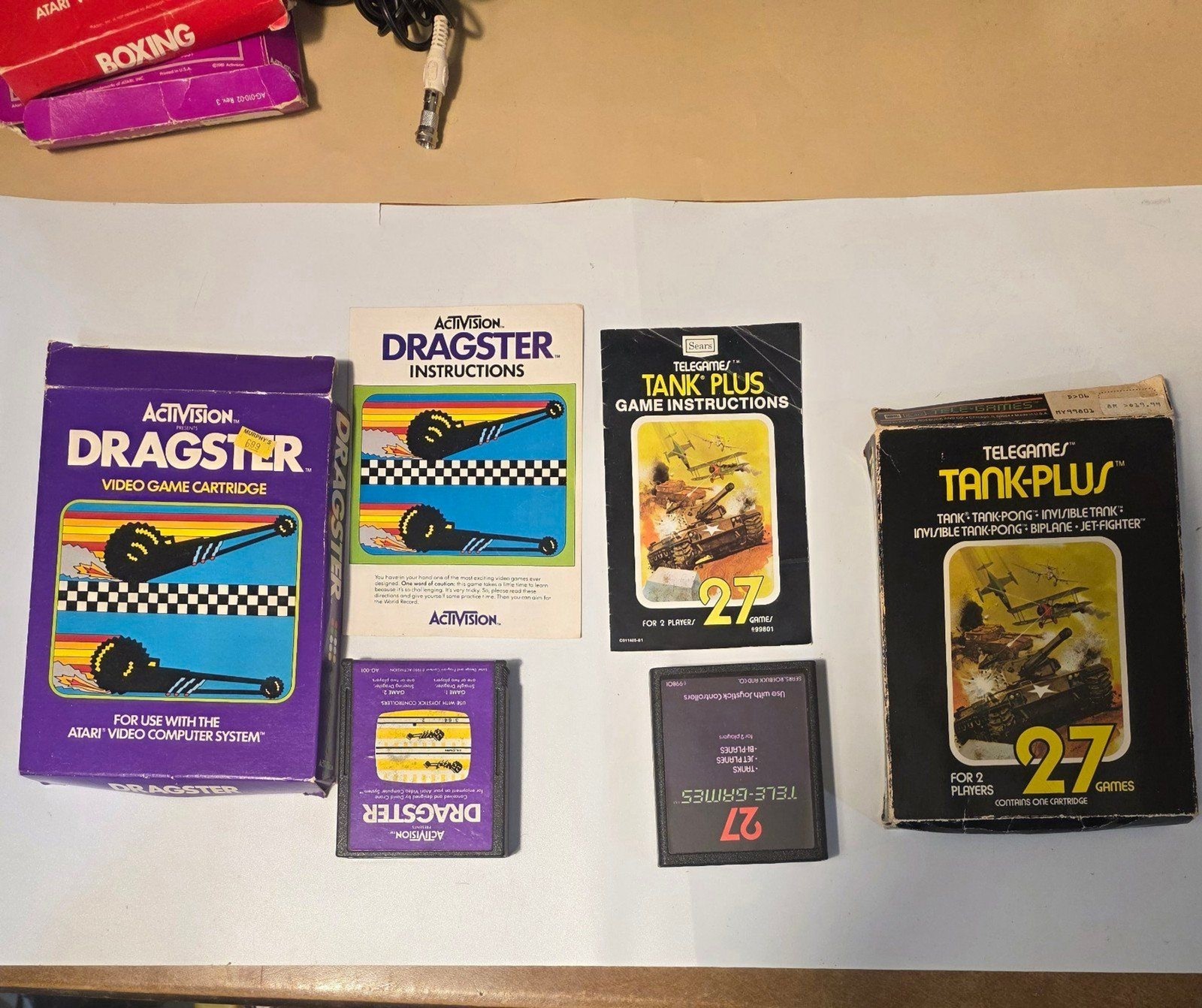 Atari 2600 Jr Vader Console Bundle Tested Working + 4 CIB Games Paddles Joystick