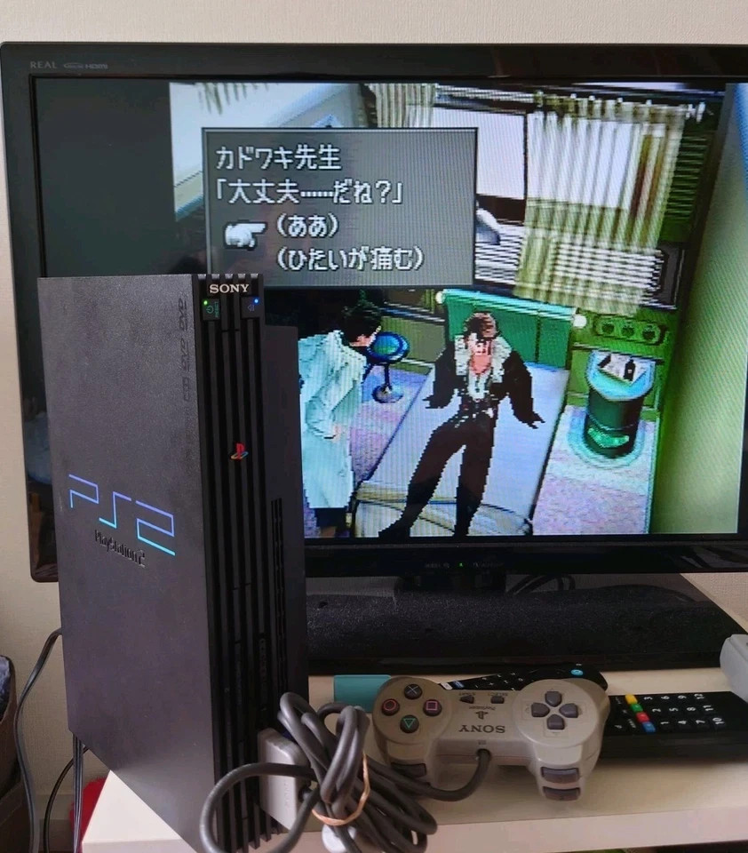 Playstation 2 W/Box 100% Original NTSC-J Japan + Controller SCPH-15000 w/ FF7