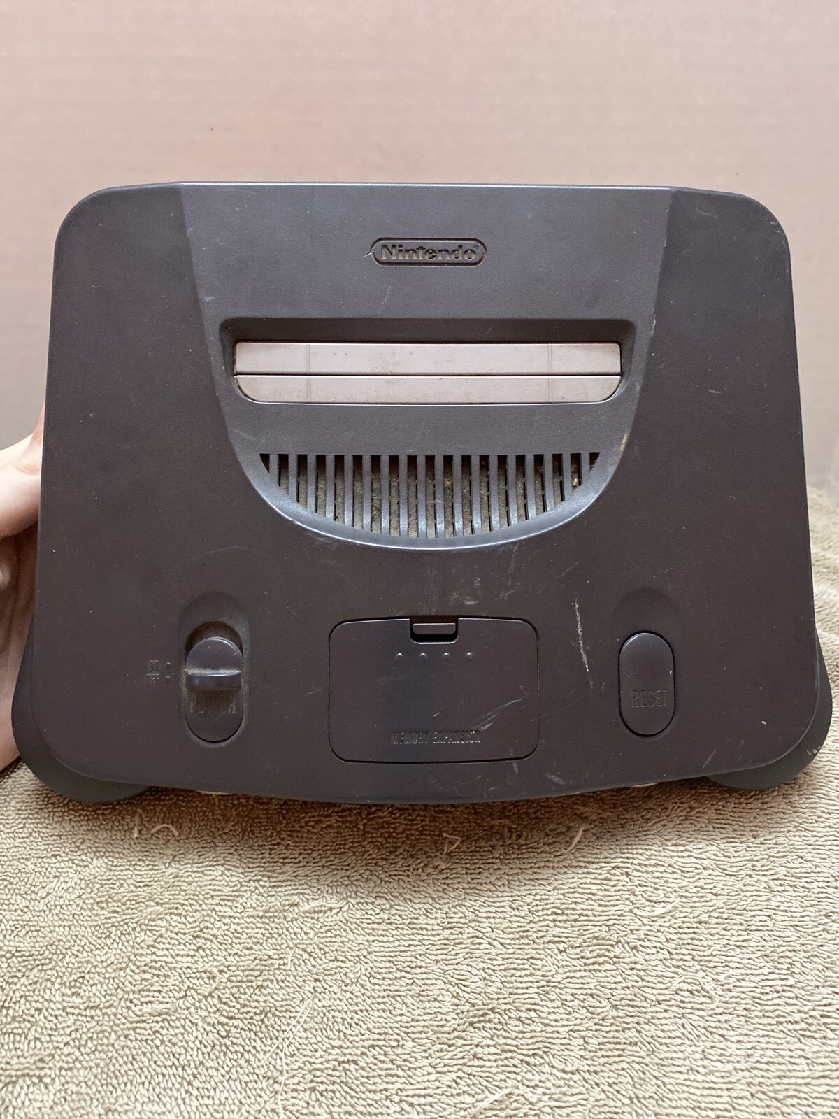 NOT WORKING Nintendo 64 Charcoal Grey Console w/ Damaged Controller & No Cords