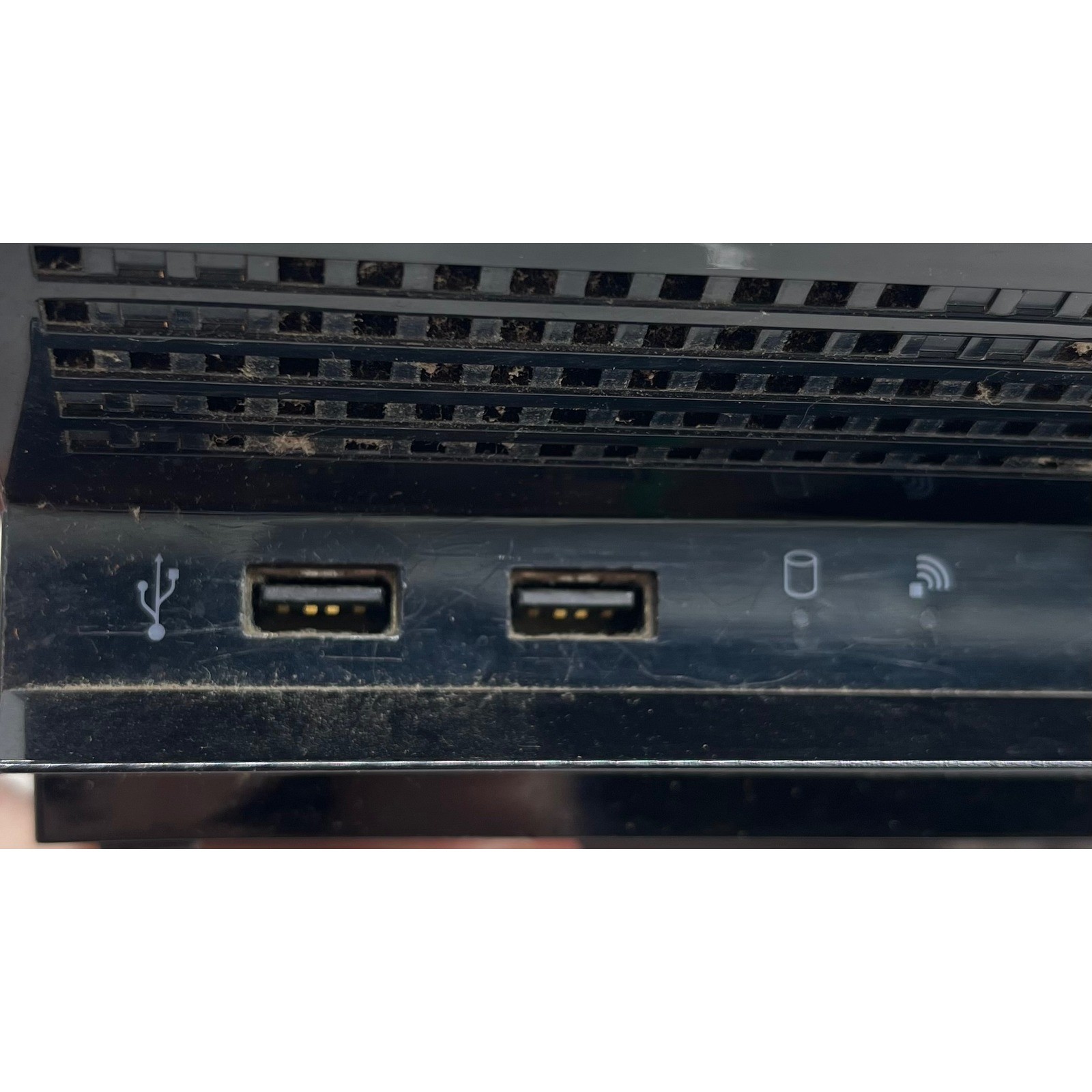 Sony PlayStation 3 Fat Console 40GB Piano Black CECHG01 Bundle Cables For Parts