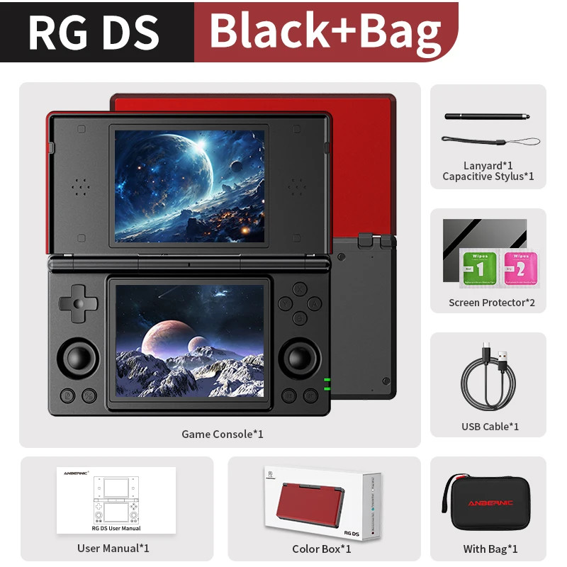 Anbernic RG DS Handheld Game Console 4″ Dual Screen Android 14 4000mAh Flip