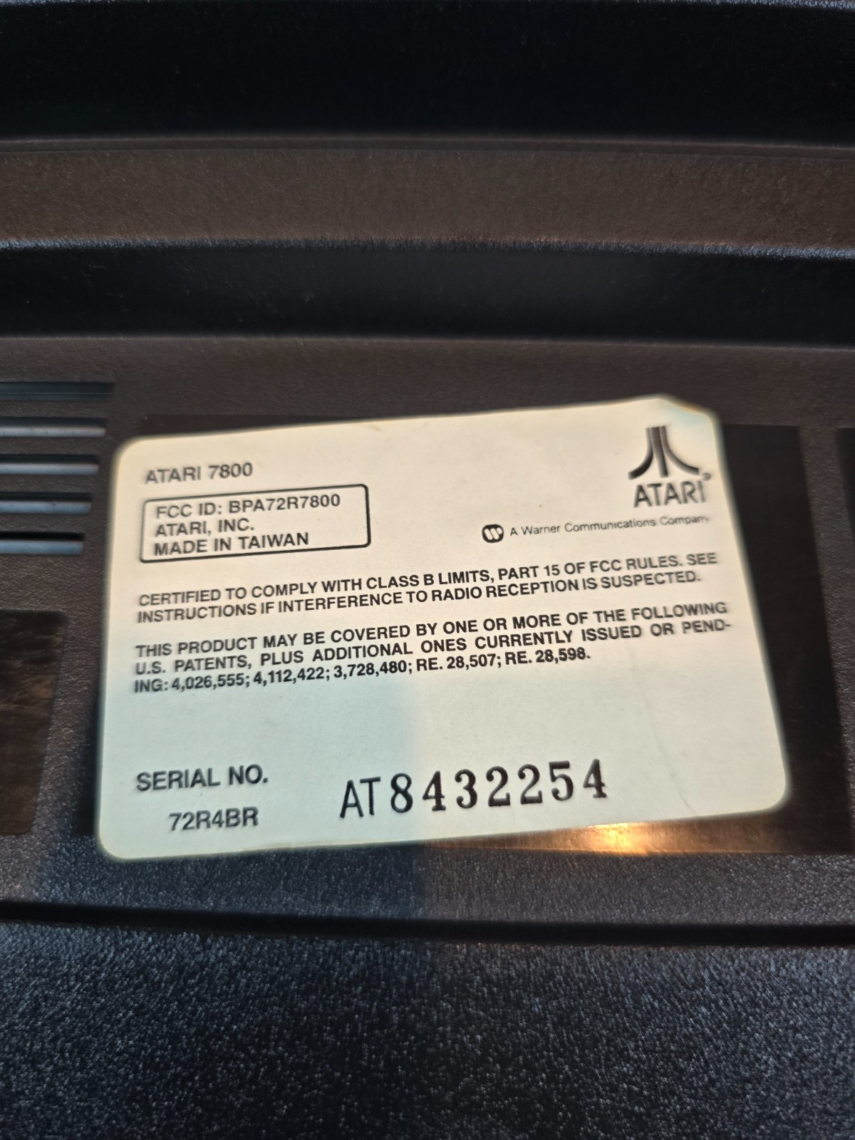 Atari 7800 Console w/ Pole Position II, 2 Controls, PSU, RF Cable AT8432254
