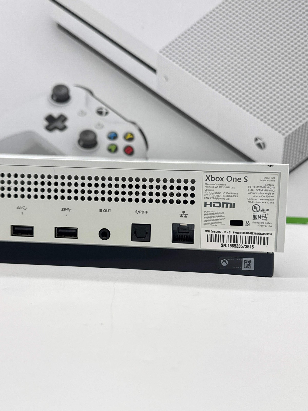 Microsoft Xbox One S 500GB Console 1681 Controller Cables Bundle