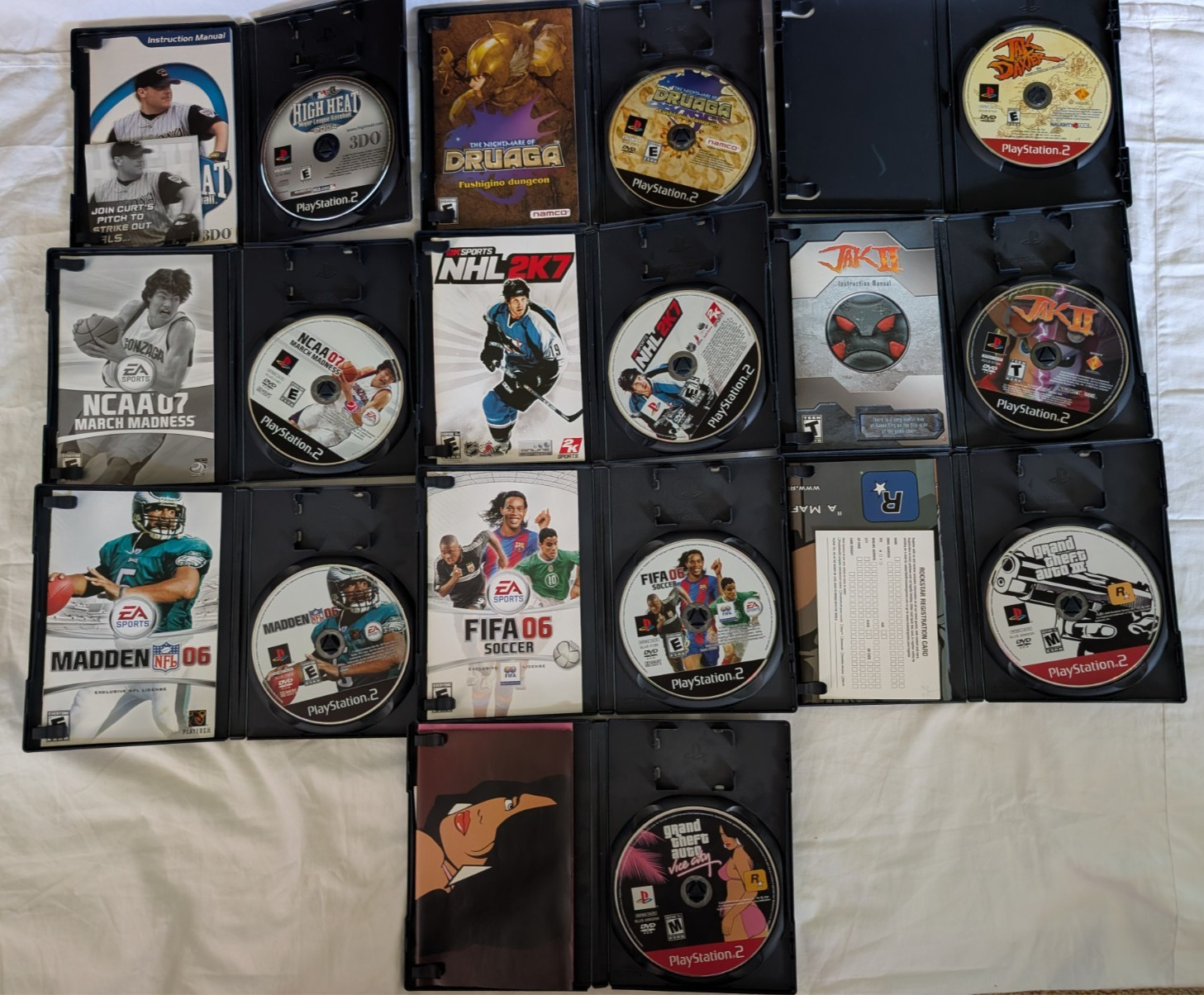 PS2 SCPH-30001 Console Controller Memory Card 15 Games TESTED