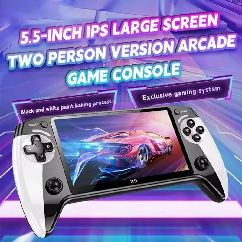 X9 Handheld Game Console 8G 2000+ Games 5.5 Inch 1500mAh Retro Video Game Player