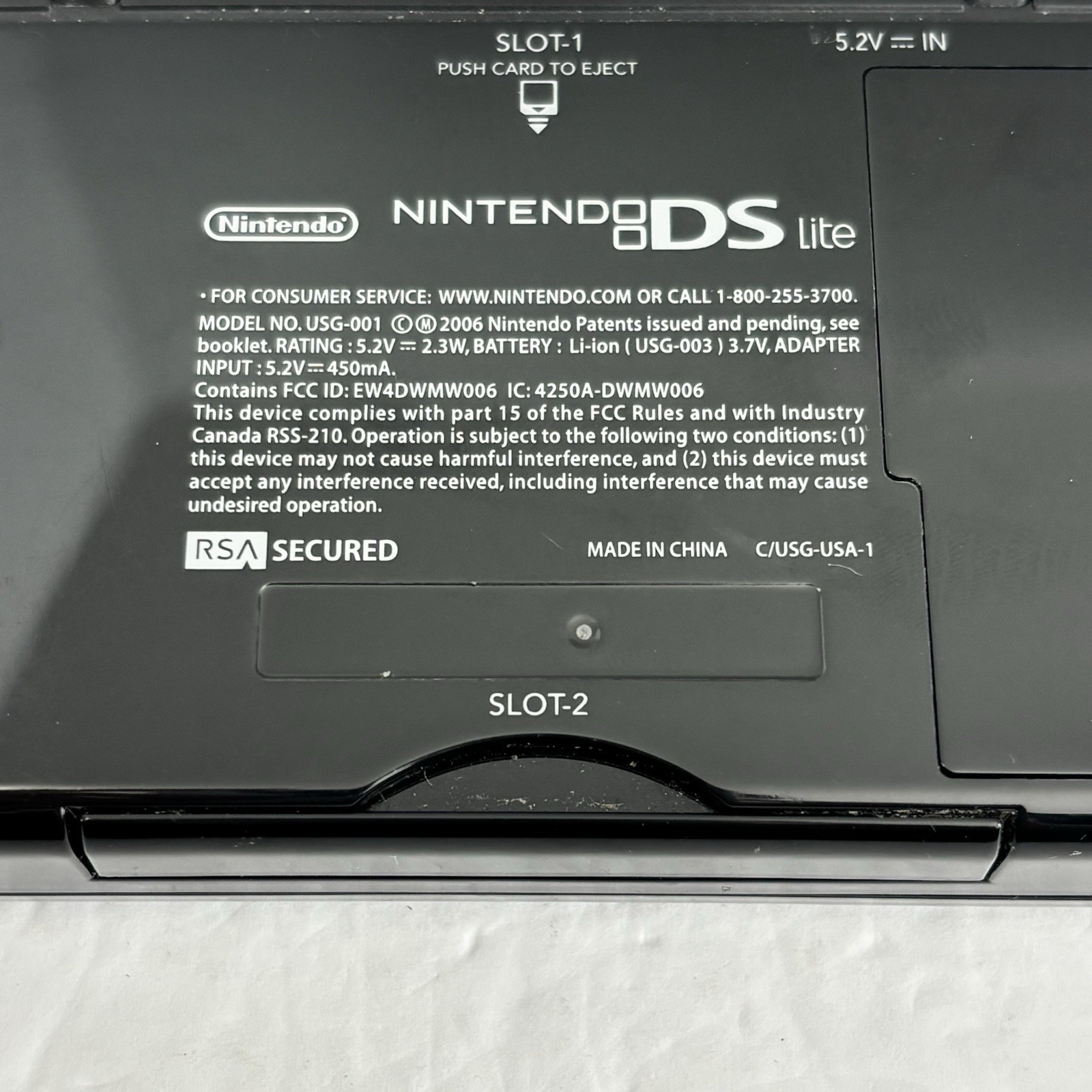 Nintendo DS Lite USG-001 Black Console – For Parts or Repair (Please Read)