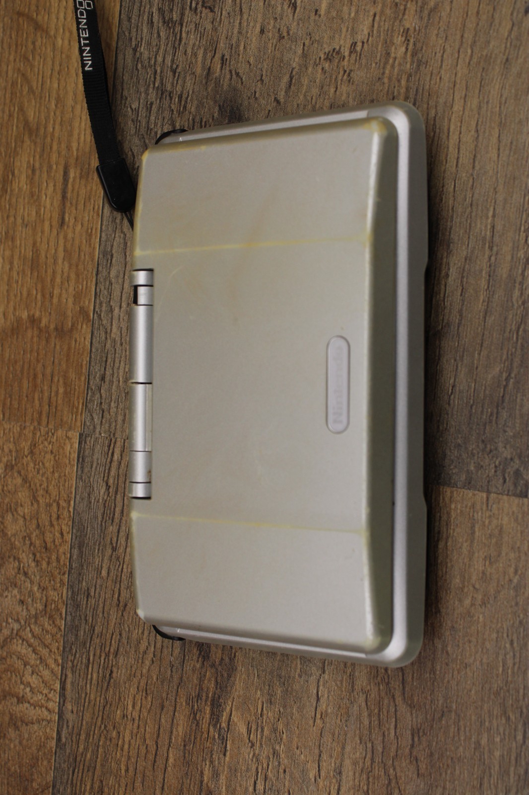 Nintendo DS NTR-001 Console Titanium Silver Tested Works Broken Hinge, Lines