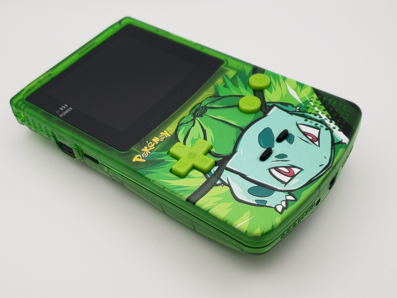 Bulbasaur Game Boy Color w/ Laminated Backlit IPS Screen, New Speaker, Recapped