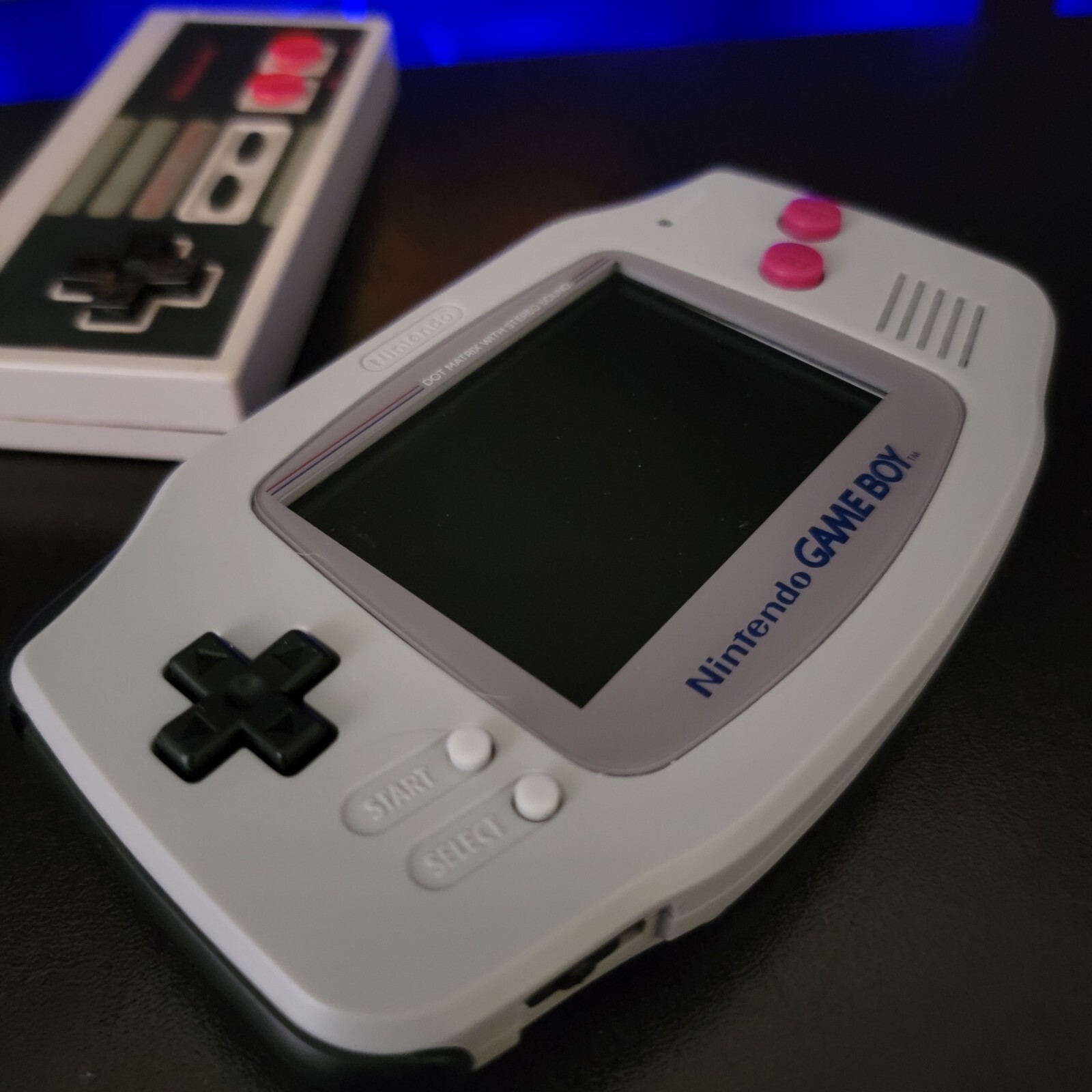 NES Edition Gameboy Advance GBA Console with IPS Backlight Backlit LCD MOD